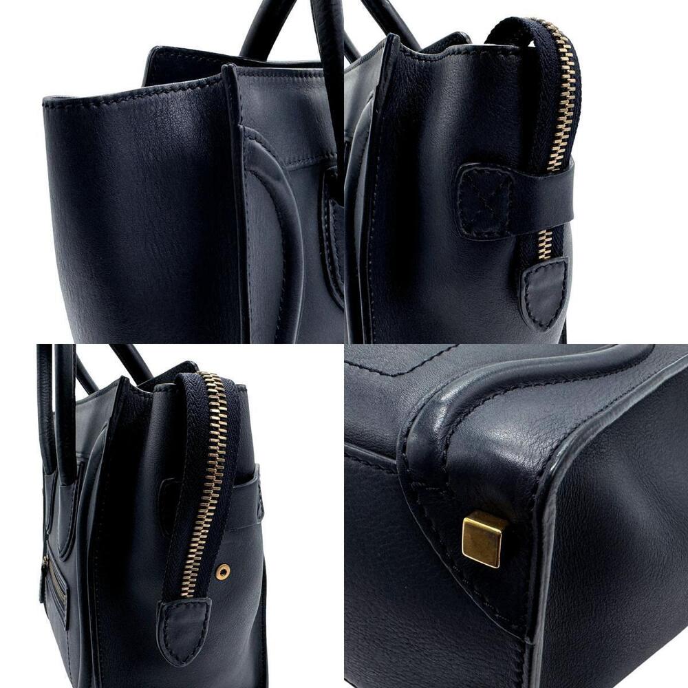 Celine Navy Handbag Shopper Blue Luggage Leather - Picture 3 of 4